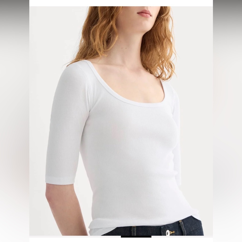 Everlane | THE LUXE RIB SCOOP-NECK TEE - Picture 2 of 11